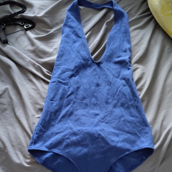 American Apparel Blue Halter Bodysuit - Picture 1 of 2